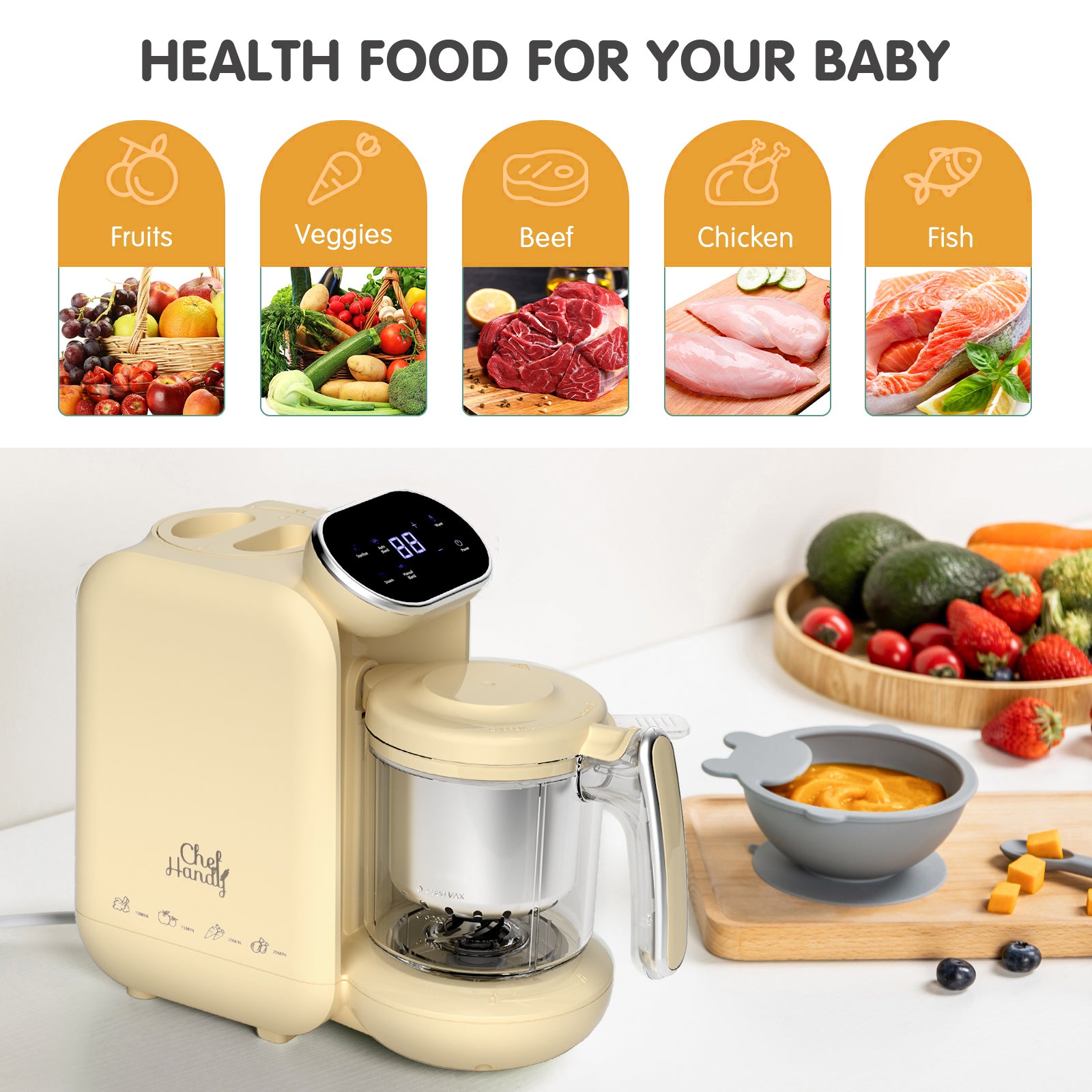 ChefHandy Baby Food Processor Yellow