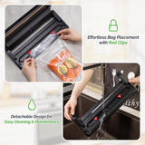 GERYON Vacuum Sealer Machine, Food Vacuum Sealer with Powerful Suction | Slim Design | Easy to Use | Led Indicator Lights for Sous Vide, Meal Prep, w/Starter Kits for Vacuum Seal Container (Black）
