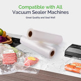 GERYON Vacuum Sealer Bags for All Food Vacuum Sealer Machine, 2 Pack 8" x 16' Vac Sealer Rolls, Commercial Grade BPA-Free Material for Sous Vide & Saver Storage
