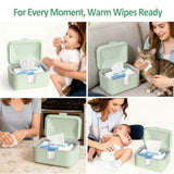 Chefhandy Baby Wipe Warmer, Wipe Warmer and Baby Wet Wipes Dispenser with UV Light Sanitizer,Baby Wipes Warmer for Babies,3 Heat Modes,Night Light,Heating Silence,Large Capacity Wipes Warmer (Green)