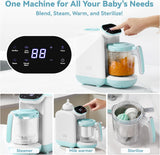Chefhandy 5-in-1 Baby Food Maker | Auto Steam, Cook & Grind Blender | with Baby Bottle Warmer & 6 BPA-Free Pouches | Touch Screen Control, White