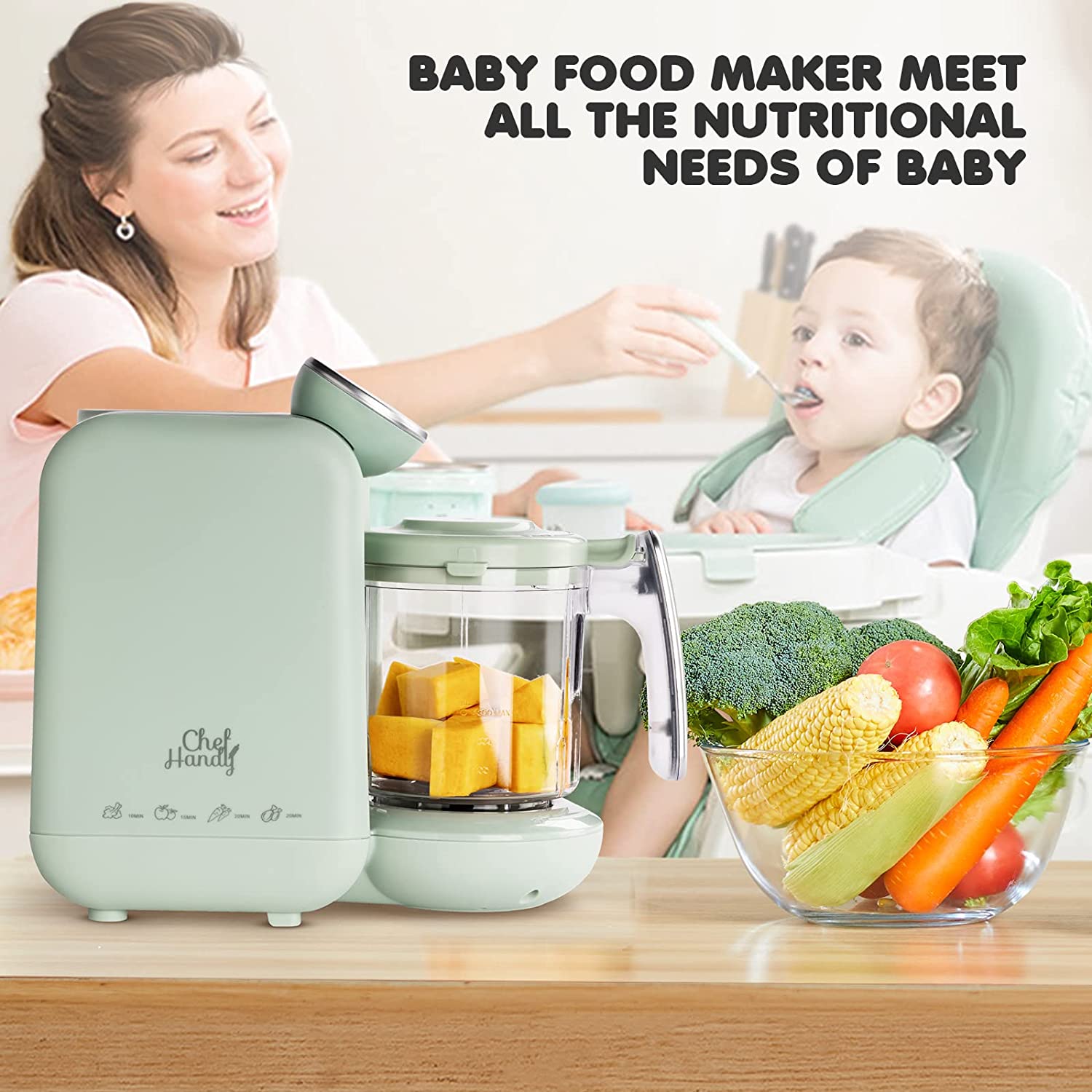 Household Baby Food Processor 250ML Capacity Meat Fish Puree Mixer